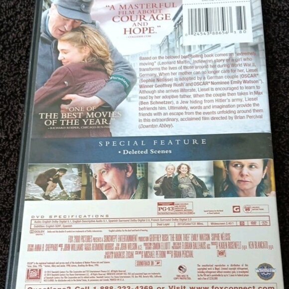 The Book Thief (DVD, 2013) – Sophie Nélisse, Geoffrey Rush – PG-13 - Picture 4 of 4